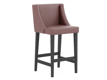 MANHATTAN - High leather stool with back by Stylish Club