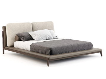 MILOS - Camel hair double bed with upholstered headboard by Stylish Club