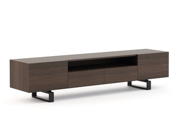PORTO - Low wooden TV cabinet with doors by Stylish Club