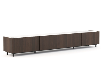 SEVILHA - Walnut wood tv cabinet with bronze mirror top by Stylish Club