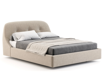 VOILIER - Microfiber double bed with upholstered headboard by Stylish Club