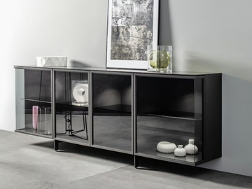 CUBO 144 - Wood and glass display cabinet / sideboard by Sudbrock Möbelhandwerk