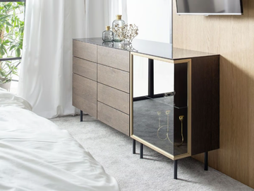 CUBO 149 - Wood and glass chest of drawers by Sudbrock Möbelhandwerk