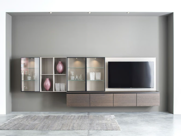 CUBO 69 - Wall-mounted TV wall system by Sudbrock Möbelhandwerk