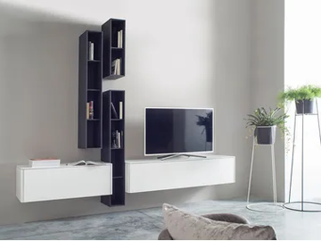GOYA 33 - Wall-mounted TV cabinet with shelves by Sudbrock Möbelhandwerk