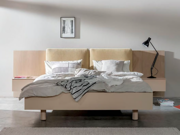 MIRIA+ - Double bed with integrated nightstands by Sudbrock Möbelhandwerk