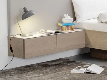 MIRIA - Wall-mounted bedside table with drawers by Sudbrock Möbelhandwerk