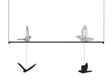 FLIGHT SHADOWS - LED powder coated steel pendant lamp by SVITANOK