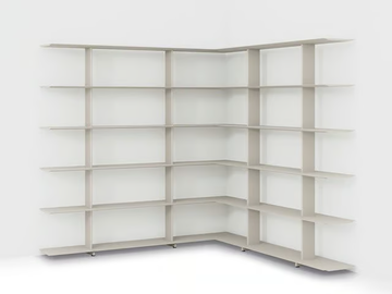 WING 1600 CORNER - Open extruded aluminium office shelving by Systemtronic