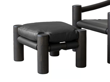 ELEPHANT - Footrest in solid wood and leather by Tacchini