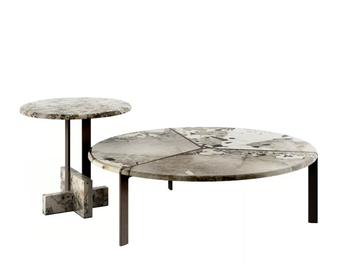 JOAQUIM - Round marble coffee table by Tacchini