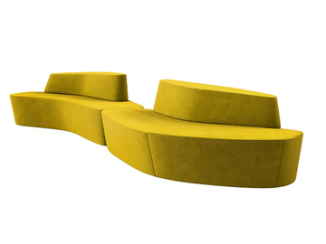 POLAR - Fabric bench with back by Tacchini
