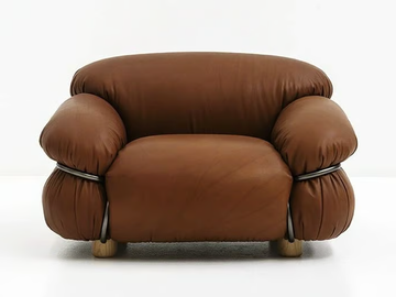 SESANN - Leather armchair with armrests by Tacchini