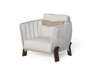 ARGO-WOOD - Fabric garden armchair with armrests by Talenti