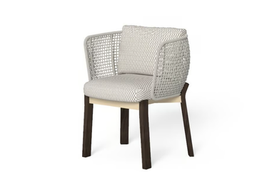 ARGO-WOOD - Upholstered fabric garden chair with armrests by Talenti