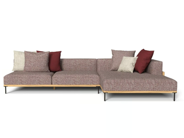 CLEOSOFT-WOOD - Modular fabric garden sofa by Talenti