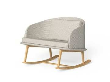 CLEOSOFT-WOOD - Rocking fabric easy chair by Talenti
