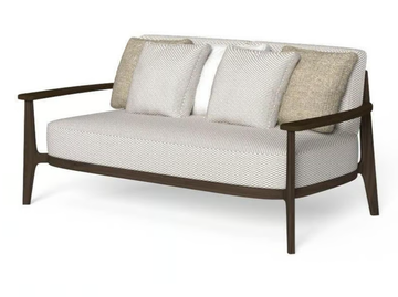 EVER - 2 seater fabric and rosewood garden sofa by Talenti