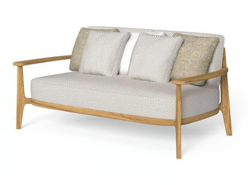 EVER - 2 seater fabric and teak garden sofa by Talenti