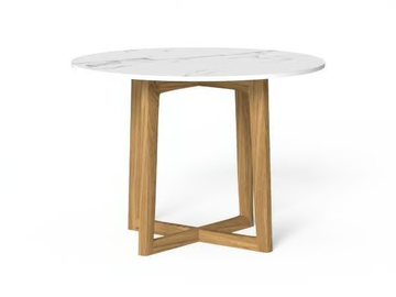 EVER - Round teak and porcelain stoneware garden table by Talenti