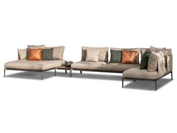 LEAF - Corner sectional fabric garden sofa with chaise longue by Talenti