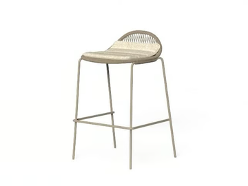 PANAMA - Rope stool with footrest with back by Talenti