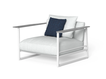 RIVIERA - Sled base fabric garden armchair with armrests by Talenti