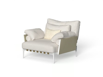 SALINAS - Fabric garden armchair with removable cover with armrests by Talenti