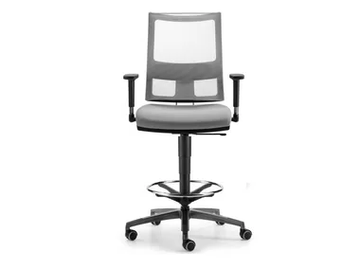 ALLYNET 1773 - Mesh drafting stool with castors with 5-Spoke base by TALIN