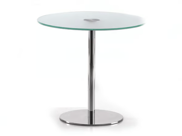 BASIC 856 C - Round glass and steel table by TALIN