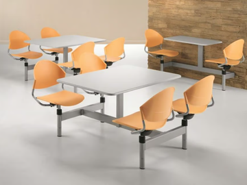 DELFI D800 - Rectangular plastic monoblock canteen table with integrated seats by TALIN