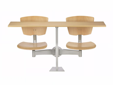 DIDAKTA SLIM D10 - Modular MDF study table with integrated chairs by TALIN