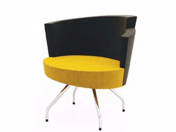 EL 1 FX - Upholstered trestle-based fabric easy chair with armrests by TALIN