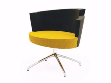 EL 1X - Upholstered with 4-spoke base fabric easy chair with armrests by TALIN