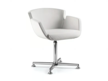 NUBIA 2904 - With 4-spoke base leather reception chair with armrests by TALIN