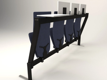 VEKOMP A196 - Bench desk with integrated chairs by TALIN
