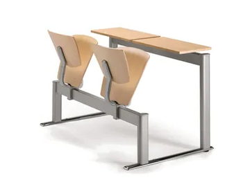 VEKTA A 111 - Freestanding multi-layer wood beam seating with tip-up seats by TALIN