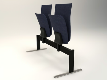 VEKTEN A181 - Freestanding fabric beam seating with tip-up seats by TALIN