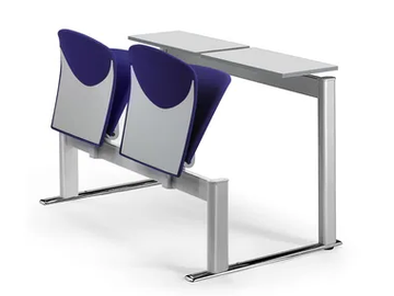 VULCAN A120 - Bench desk with integrated chairs by TALIN