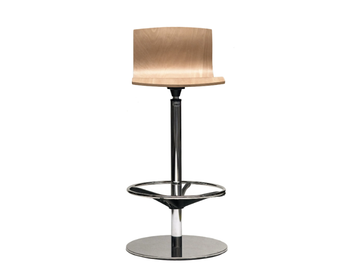 W361/H - High multi-layer wood stool with footrest by TALIN
