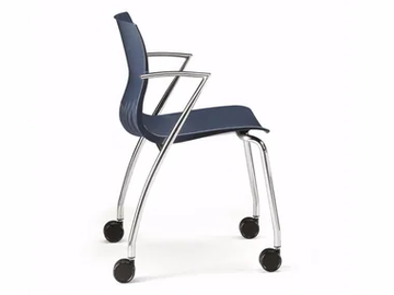 WEBBY 334R - Plastic chair with castors with armrests by TALIN
