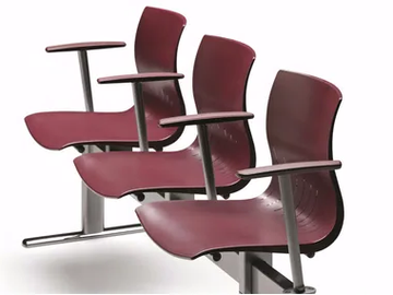 WEBBY 336 B3 - Freestanding plastic beam seating with armrests by TALIN