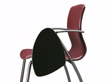 WEBTOP 385 TDX - Tanned leather training chair with armrests with writing tablet by TALIN