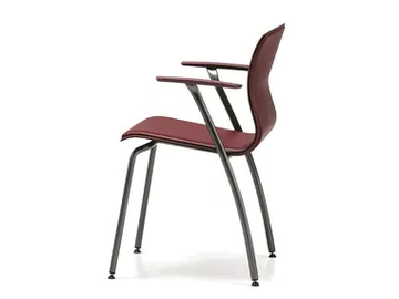 WEBTOP 388 - Upholstered tanned leather chair with armrests by TALIN