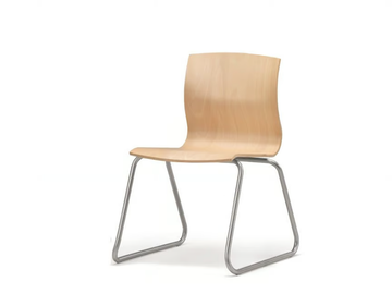WEBWOOD 350 - Stackable sled base multi-layer wood chair by TALIN