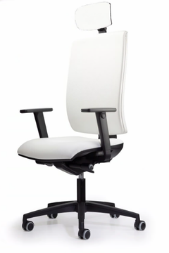 WIND 9-117 - Swivel leather office chair with headrest by TALIN