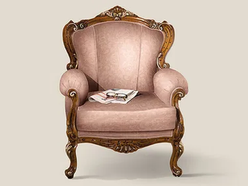 5132 - Fabric armchair with armrests by Tarocco Vaccari Group