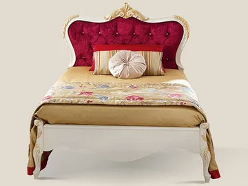 5439 - Wooden bed with tufted headboard by Tarocco Vaccari Group