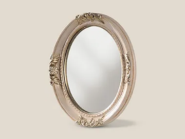 5470 - Oval framed wooden mirror by Tarocco Vaccari Group