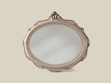 5474 - Oval framed wooden mirror by Tarocco Vaccari Group